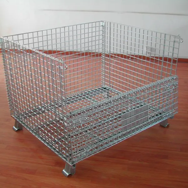 Industry Hanging Storage Wire Baskets Collapsible Stillage Cage Wire Mesh Container Pallet Box Foldable Metal Storage Pallet Basket Box Container photo-1