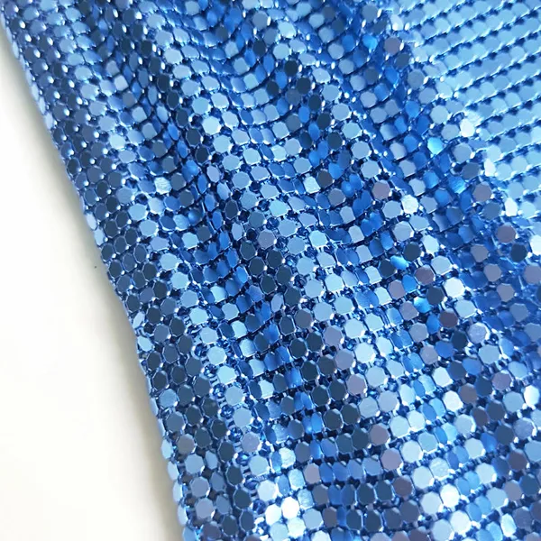 Trending Fashion Metallic Sequin Fabrics Bubble Gum Hot Pink Metal Mesh Fabric for Chainmail Dress Bags photo-4