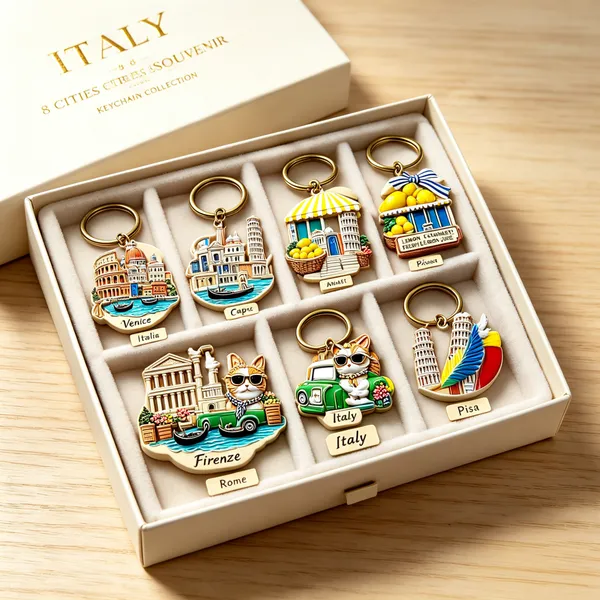 Multi-style Tourist Craft Souvenir Set Including 3D Fridge Magnet, Pet Name Tag, Decorative Commemorative Plate photo-3