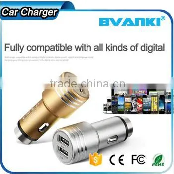 New 3.1A Quick Charge 2.0 Travel Car Charger for Travel In-Car Use/ Stainless Steel Safety Hammer QC 2.0 Dual USB Car Charger Quality Choice photo-5