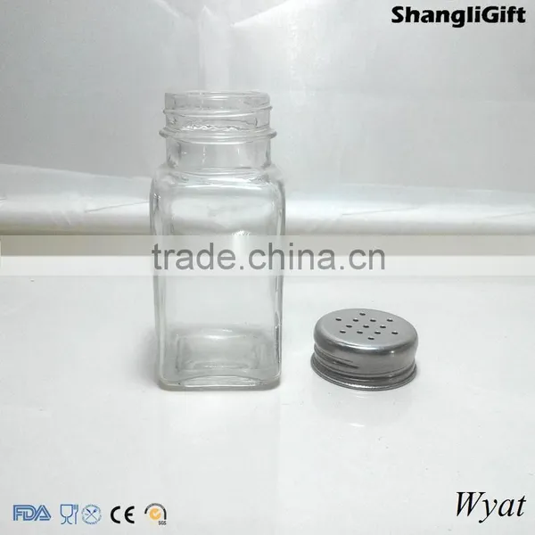Cheap 80ml 3oz Square Glass Salt and Pepper Spice Jars With Lids photo-3