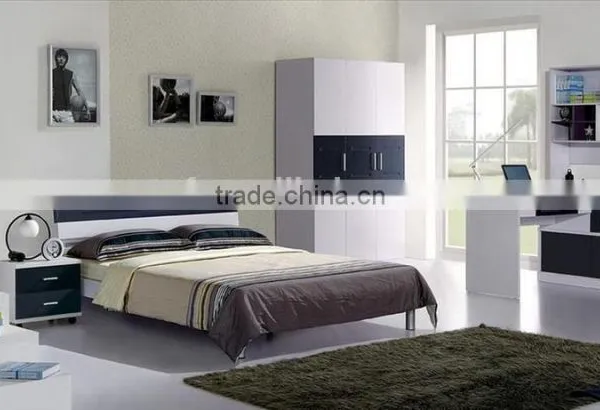 China Manufacturer Modern 3 Piece Bedroom Furniture Set - Wardrobe, Dressing Table , Bed(SZ-BFA8003) photo-5