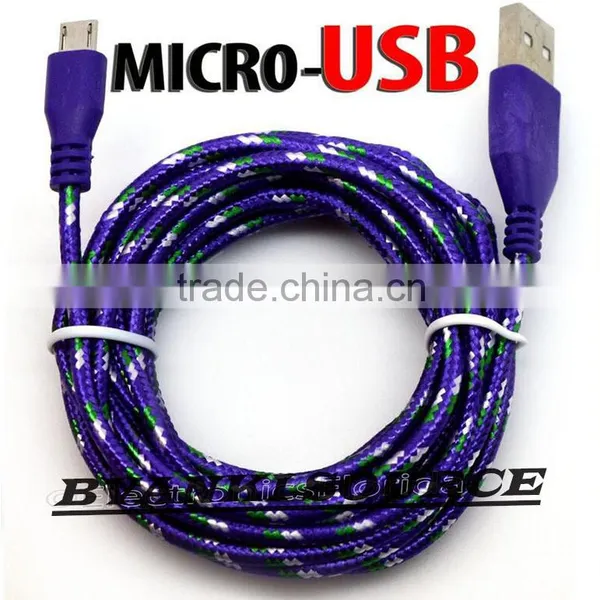 Colorful Rapid Charge Braided Micro USB Cable for Samsung for HTC for Letv Mobiles photo-4