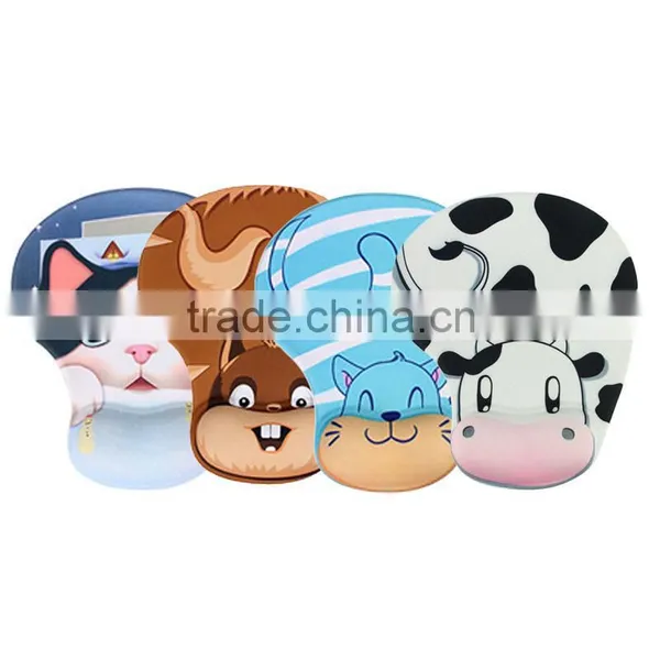 Cartoon Practical Lovely Animal Skid Resistance Memory Foam Comfort Wrist Rest Support Mouse Pad Mice Mat Dairy Cow Cattle Monke photo-2