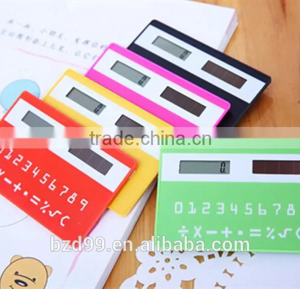 Solar Powered Gift Items/ Porket Mini Card Shape Solar Unique Calculator/ Electronic Gift Logo Custom Printed OEM Manufacturer photo-5