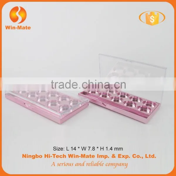 Plated Pink 10 Small Round Grid 14*7.8*1.4CM Eyeshadow Palette Packing Supplier photo-2