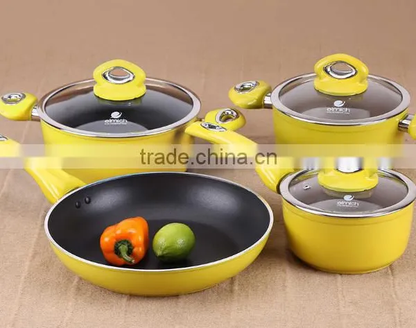 Non Stick Forging Aluminum Fry Pan & Pot Set Risoto Elmich S-05