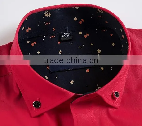 100 Cotton 2015 Men Shirts New Pattern Shirts With Check Design photo-3