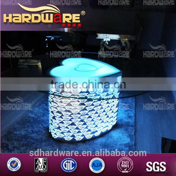New Model Led Bar Table,glass Round Led Light up Wedding Table photo-4