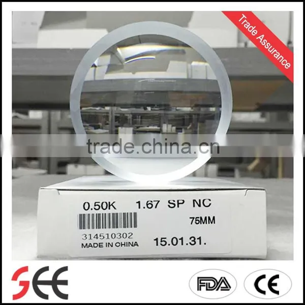 Wholesale 1.67 UV400 ASP MR-7 Ophthalmic Lenses Anti Blue Light