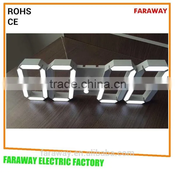 3D White Solid Led Digital Table Clock,/led Desk Clock photo-3