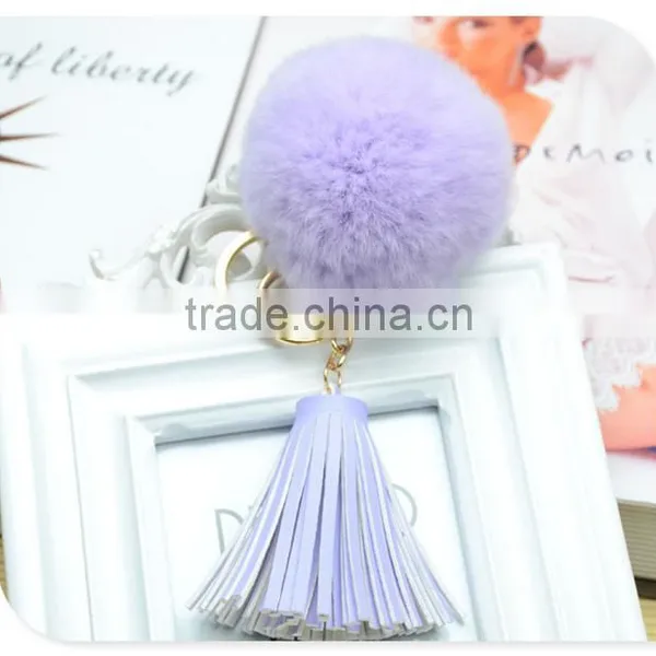 Luxury Fur Pom Pom Keychain,Bunny Fur Keychain,Fur Ball Keychain photo-5