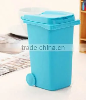 BT05B Colorful Desktop Plastic Mini Trash Can Pen Holder photo-3