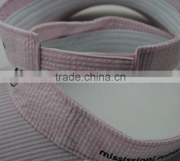 White and Pink Curved Brim Sun Visor Cap photo-2
