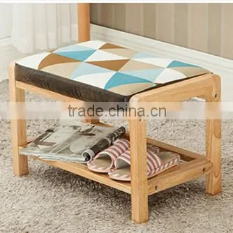 Hot Sale Cute Fabric Round Change Shoe Stool Y418