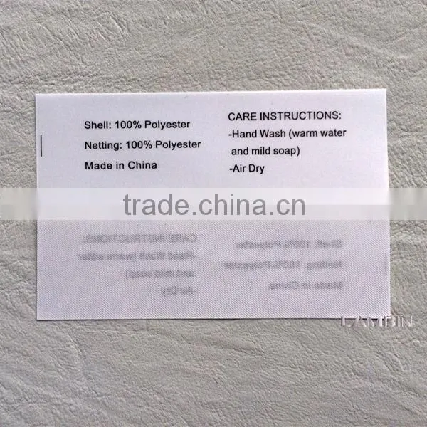 Printed Satin Tape Silk Washing Care Label for Arab Headscarf photo-2