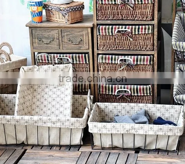 Home Nothions Storage Cotton Rope Basket With Iron Iron Frame photo-4