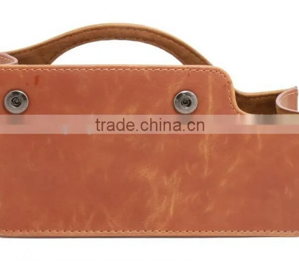 New Brown Instax W300, PU Leather Camera Case Bag For Fujifilm Instax Camera photo-3