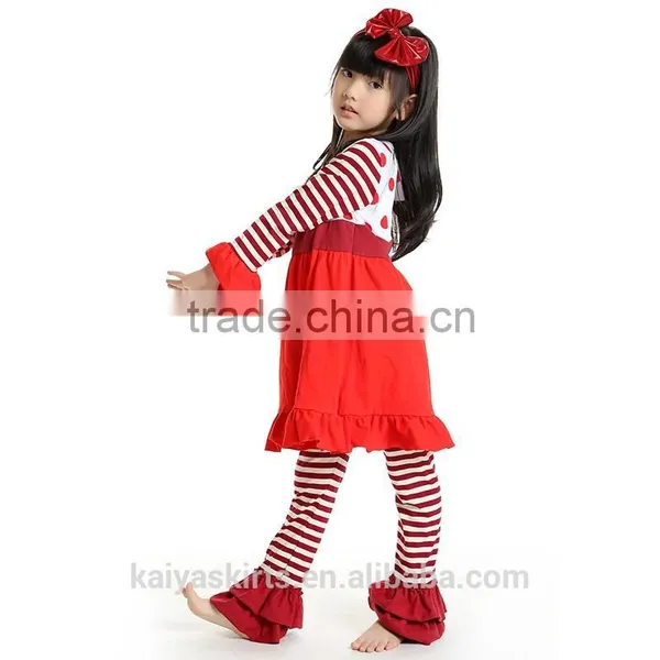 2016 Christmas Kaiya Skirt E-commerce Firm Fall Cotton Printed Flower Girls Carter's Baby Clothing Sets Wholesale photo-2