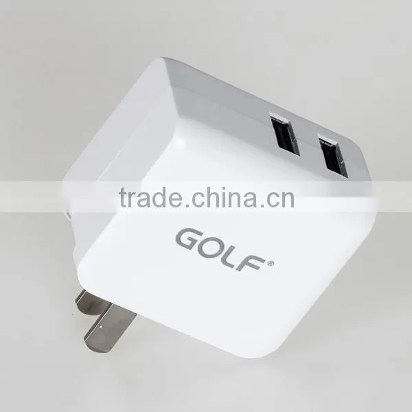 Golf Cellphone Charger Dual USB Cell Phone Charger 5v 2.1a/1a Good Quality Mobile Phone Charger photo-3