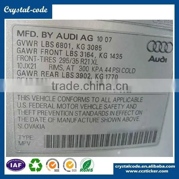 Hot Sale Vinyl Custom Printed Removable Strong Adhesive Auto Parts Packing Label photo-4