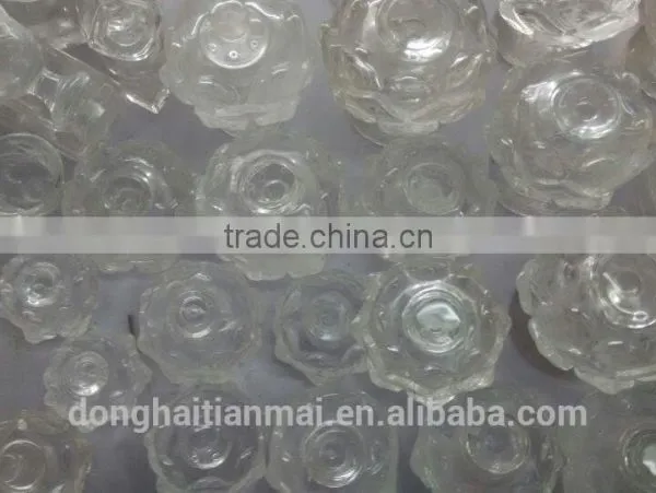 2015 New Product Natural Clear Quartz Crystal Lotus Candle Holder From Buddha