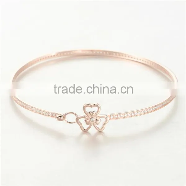 Rose Gold Plated Jewelry Gold Bracelet Clover PB001A-21 photo-6