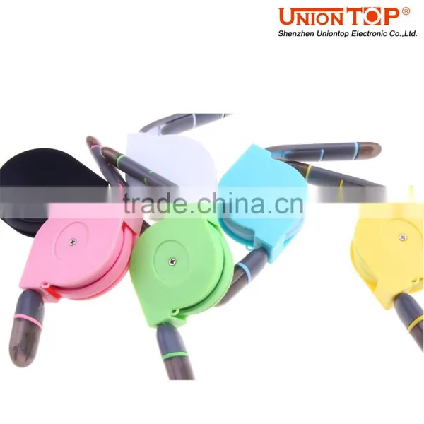 Wholesale 2 in 1 Colorful Fast Charging Retractable 5pin Micro Usb Cable for Android photo-2