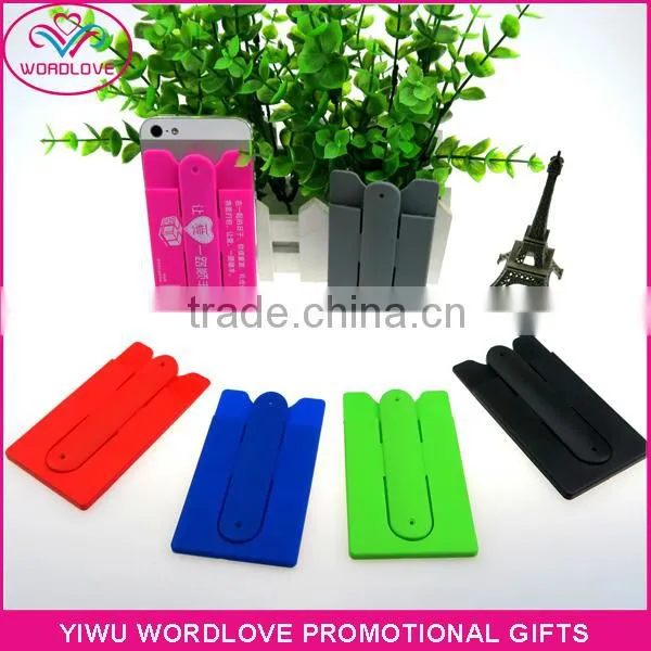 Printing Logo Soft Smart Wallet Silicone id Card Holder,card Holder With Phone Stand,smart Phone Card Holder for Cell Phone photo-6
