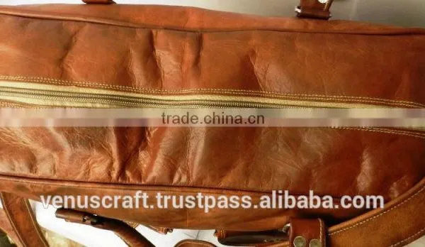 Pure Leather Weekend Bag/genuine Leather Travel Bag/real Leather Luggage Bag photo-2