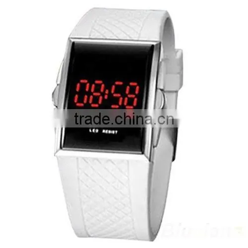 Casual Unisex White Black LED Digital Sports Wrist Watch Wristwatch Date Clock photo-2