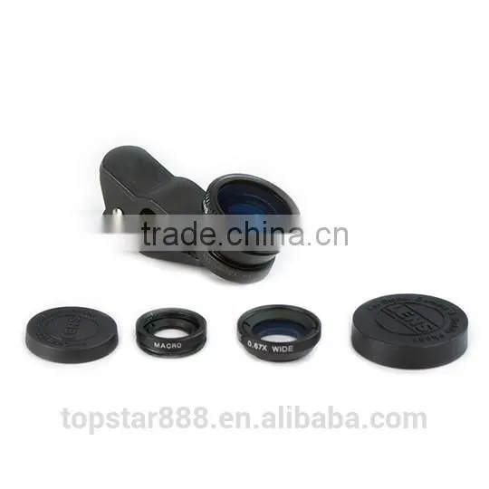 2015 Factory-direct Price Universal Clip 3 in 1 Lens for Mobile Phone Fisheye Lens, Wide Angle Lens, Micro Lens. photo-2