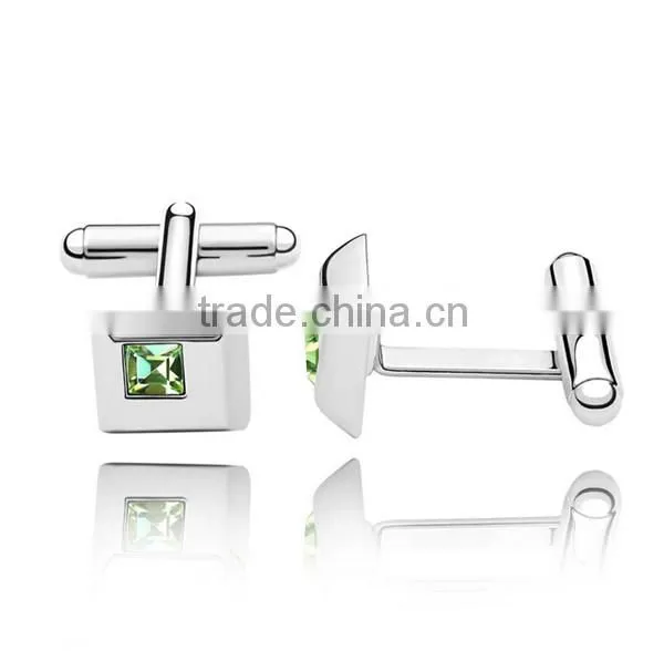 Fashionable Metal Copper Silver Square Cufflinks Diamond Cuff Link Shirts for Men photo-3