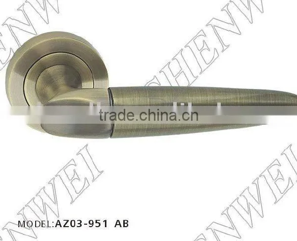 AZ03-951 AB Zinc Door Handle on Rose