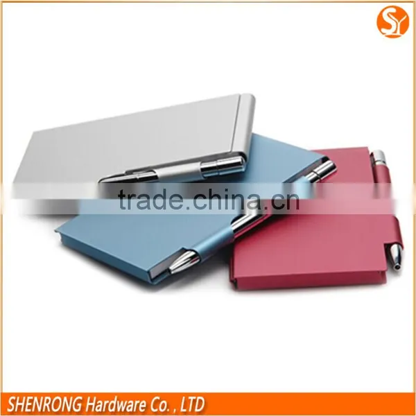 Christmas gift mini notepad with pen, small notepad with pen, metal notepad with pen