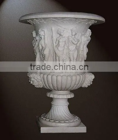 White Marble Sculpture Flowerpot