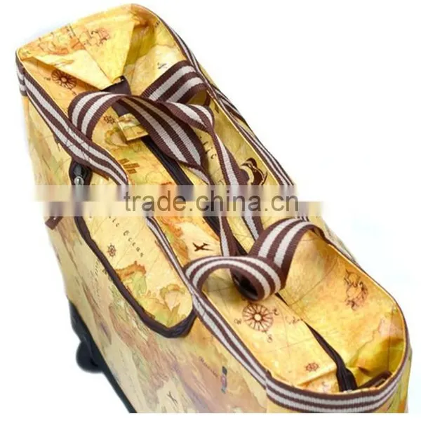 Light Weight Retractable Handle Textile Lining Printed Luggage photo-3