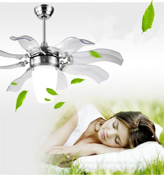 110-240v 70w AC DC Motor 42'' Retractable Ceiling Fan With Lights