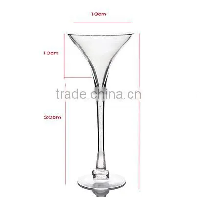 Tall Wedding Table Centerpiece Decoration Champagne Floral Ornament Clear Glass Vases photo-3