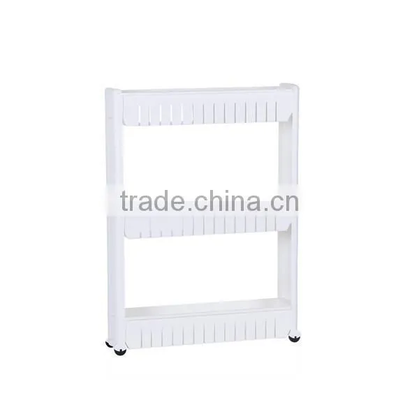 Multi-purpose Removable 3-layer Plastic Bathroom Shelf Crevice Gap Commodity Shelf photo-3