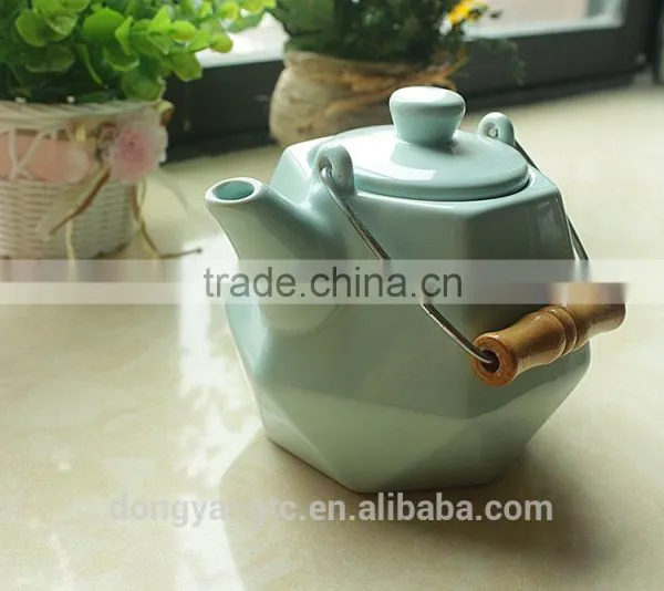 Customize Logo Porcelain Chinese Tea Pot With Steel Handle photo-3