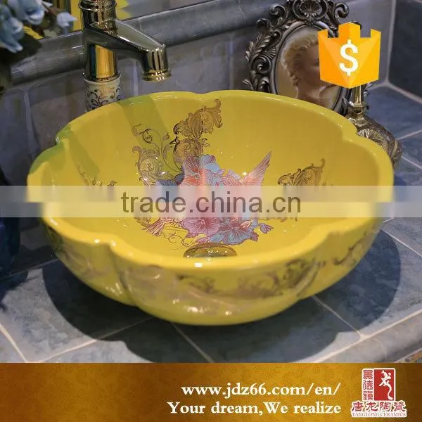 Jingdezhen Porcelain Yellow Color Modern Kitchen Cabinet