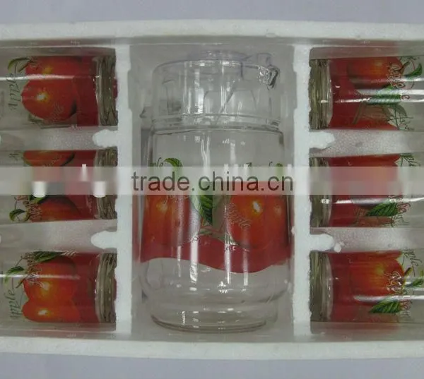 JK011 7pcs Glass Drinking Set With Printing photo-2