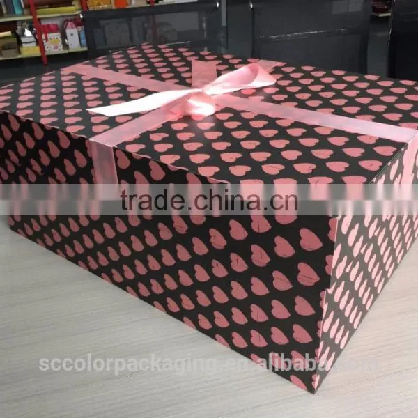 Custom Luxury Hat Type Wedding Dress Packaging Box With Ribbon Bow photo-3