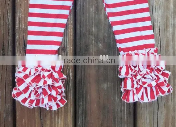 Wholesale Clothing In China,Baby Girls Knitted Cotton Striped Ruffle Pants,Toddlers 95% Cotton 5% Spandex Icing Legging photo-2
