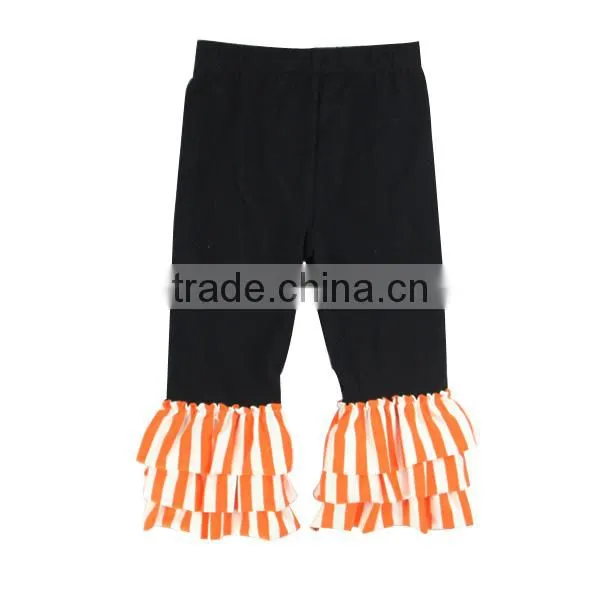 Wholesale High Quality Baby Clothes Icing Ruffle Pants Solid Color With Stripe Ruffles Yoga Pants photo-5