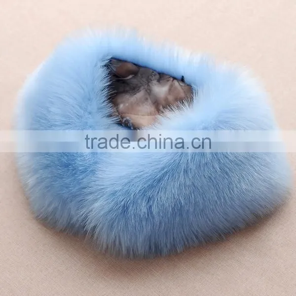 Myfur Custom Design Winter Elegant Light Grey Fox Fur Scarf photo-3