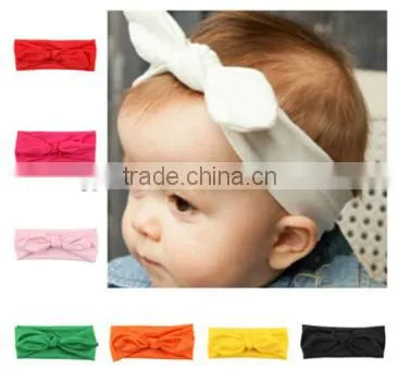 Cute Baby Girls Kids Lotus Headband Baby Fashion Girl Rabbit Bunny Ear Stripe Headband Photo Hair Cute Head Bow Gift photo-2