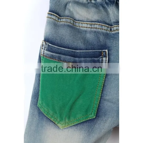 Hot Sale Factory Price Custom Made Cotton Hand Wash Contrast Cloth Sticking Latest Fashion Boys Jeans photo-3