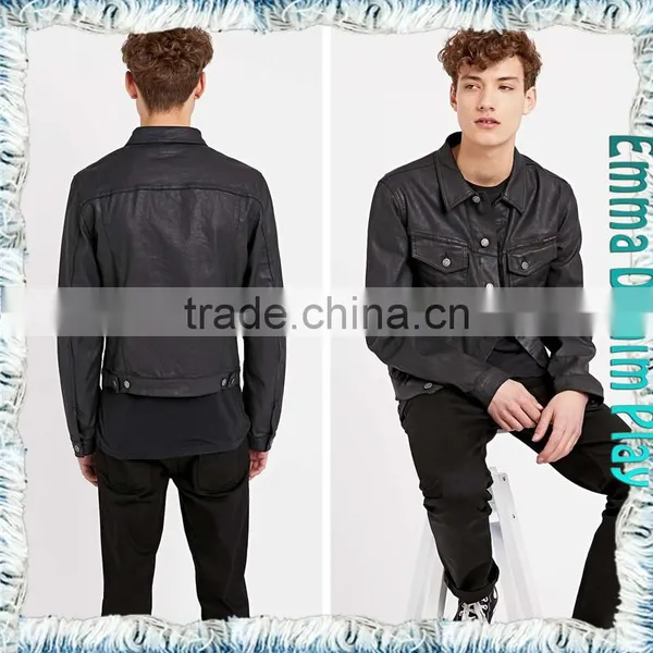 Urban Vogue Renewal Vintage Men's Black Denim Short Jacket photo-3